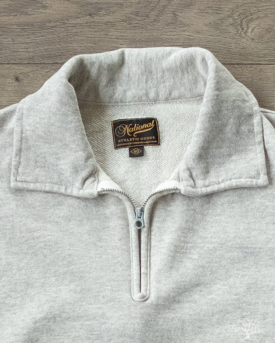 National Athletic Goods 1/4 Zip Campus Pullover - Ash Grey