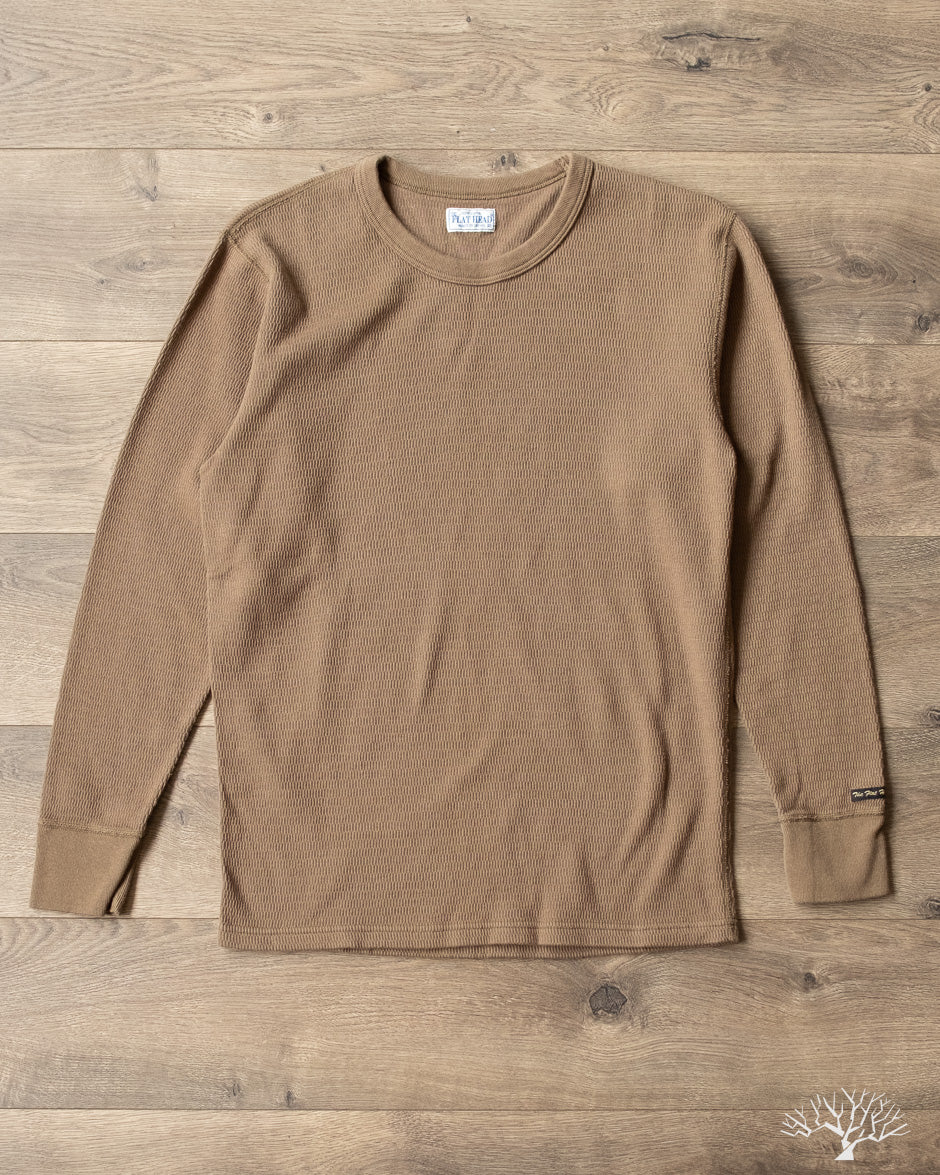 The Flat Head FN-THL-001 - Waffle Knit Thermal - Olive