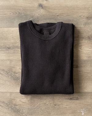 UES - Big Waffle Thermal Long Sleeve T-Shirt - Black – Withered Fig