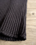 UES Big Waffle Thermal Long Sleeve T-Shirt - Black